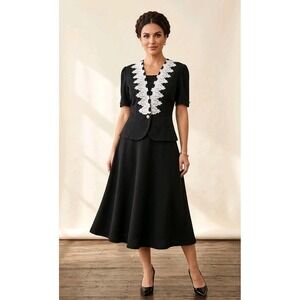 Vintage 80s Perceptions Irene B Lace Whimsigoth Peplum Blouse Pearl Button USA